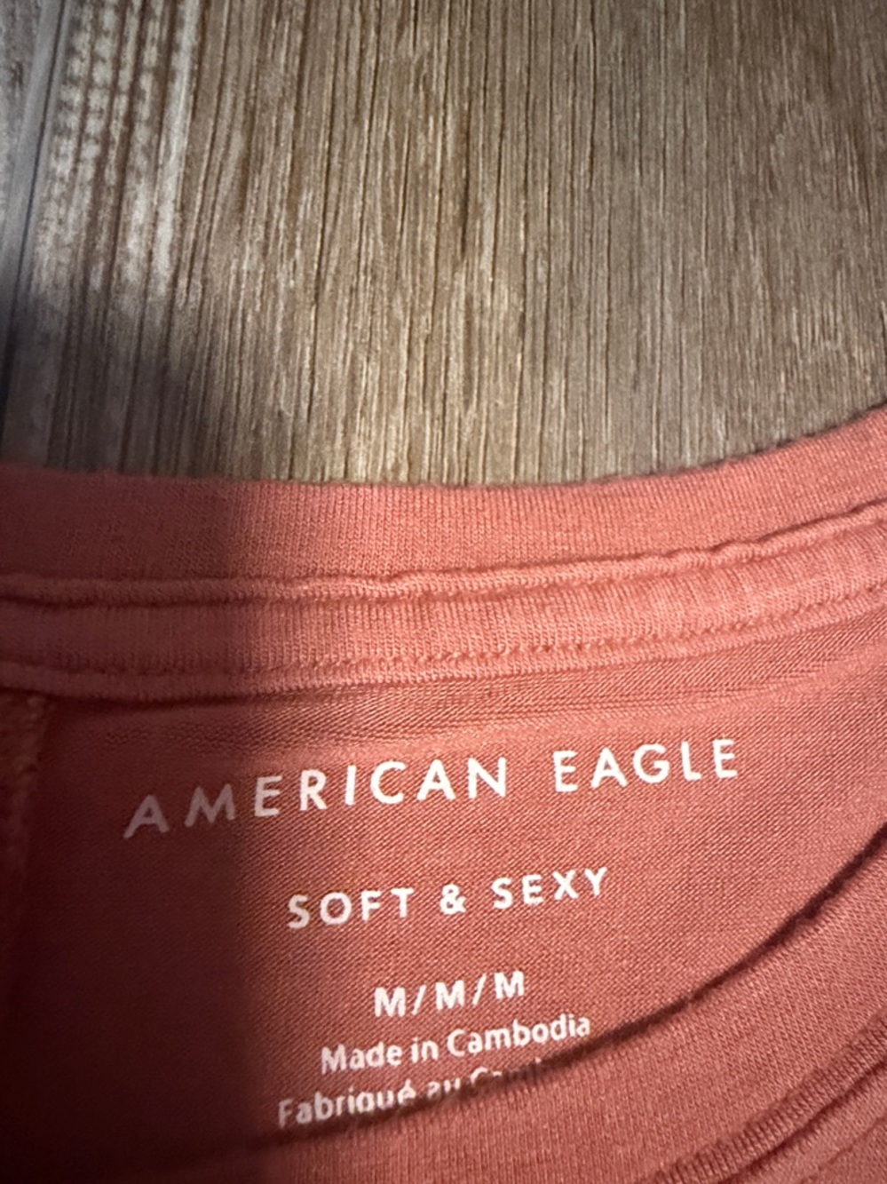 American Eagle Outfitters Soft & Sexy Coral Crewneck Tee - Picture 2 of 7